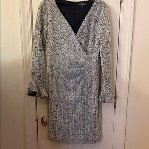 Ralph Lauren Black and White Long Sleeve Dress